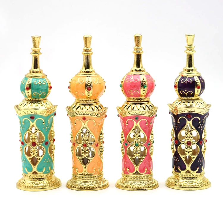 Attar Oud Essential Oil Fragrance Zamac Metal Glass Perfume Bottles In 15ml 12ml 10ml Reusable Refillable Zinc Stylish Designs