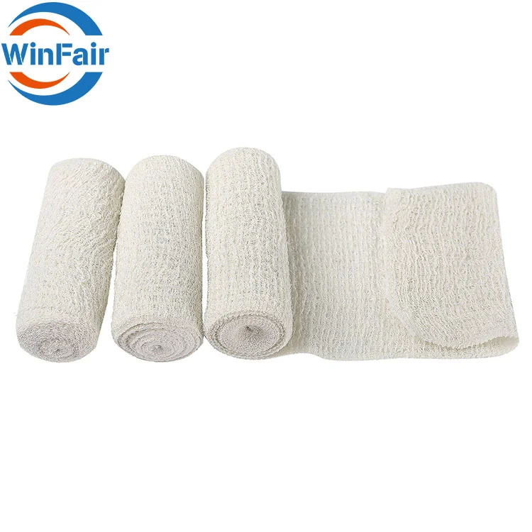 WinFair Wholesale Medical Elastic Spandex Cotton Crepe Bandage For Finger Ankle 10Cmx4.5M Size Elastic Clips Crepe Bandage