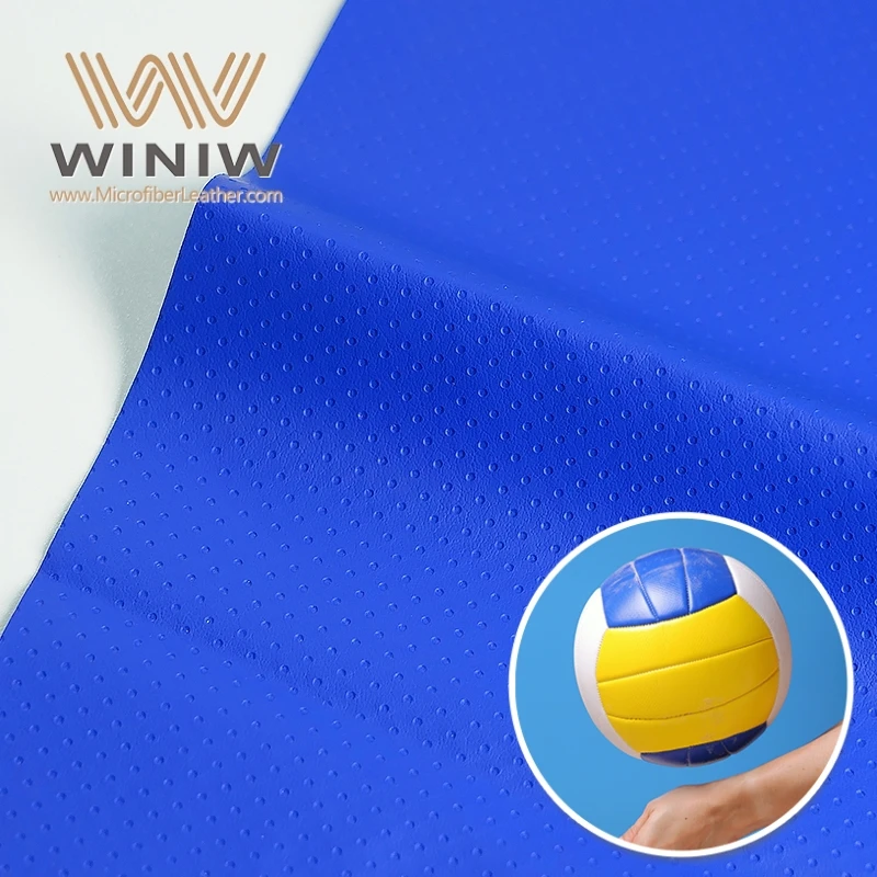 High-Class High Tearing Vegan Artificial Leather Fabric Micro Fiber Leather PU Faux Fabric For Volleyball Making