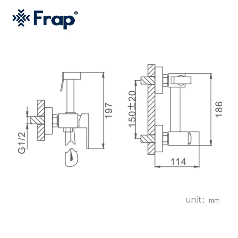 Frap Hot Sales Portable Jet Fresh Water Shower Holder Set Brass Hand Stattaf Toilet Bidet Spray F7504-4