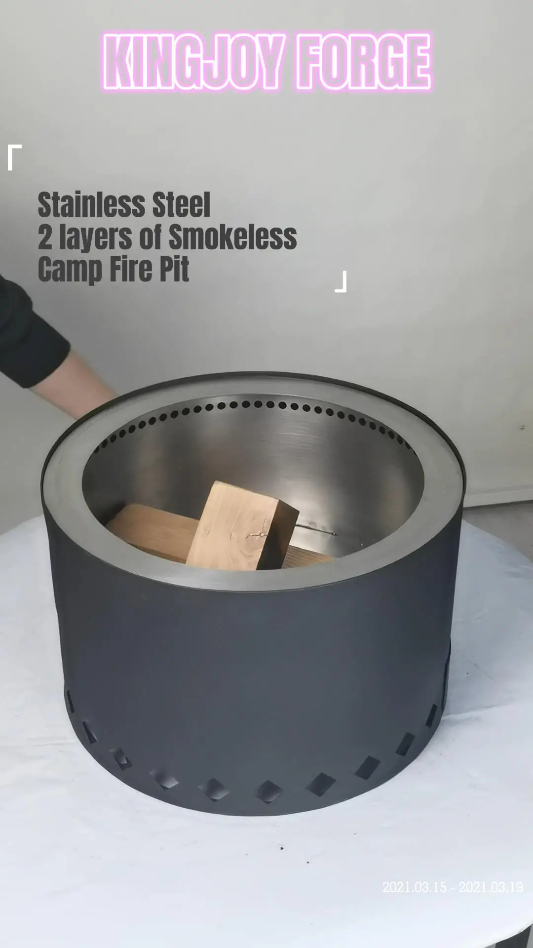 Kingjoy низкодымчатый уголь из нержавеющей стали портативный костер для костра гриль