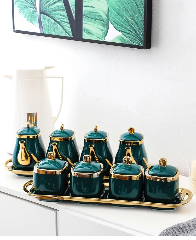 
european kitchen cruet supplies Spice Jars Glass Container Kitchen Cruet Seasonings Tools 