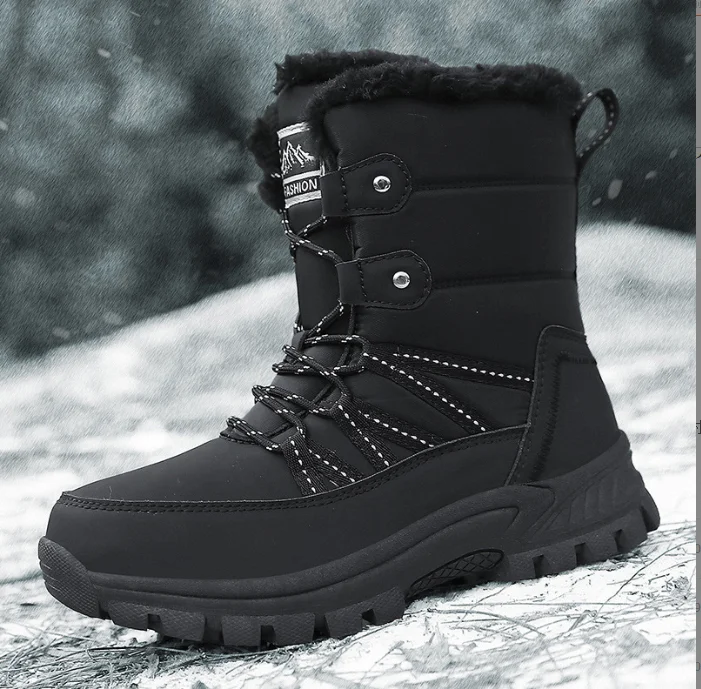 Winter Snow Boots women Warm Cotton Shoes Wear Resistant Outdoor High Top Lace-Up Large Size Cross-Border Boots For Women