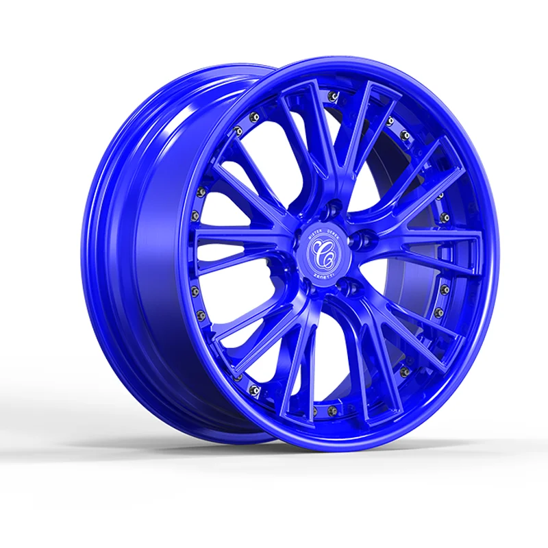 Manufacturers 2023 custom 5 hole 16 17 18 19 20 21 22 inch blue high quality passenger racing luxury alloy car wheels hub rims