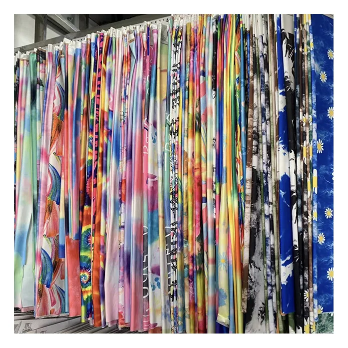 High Quality Milk Silk Fiber Digital Print Polyester Spandex Fabric With Good Elasticity For Skirt