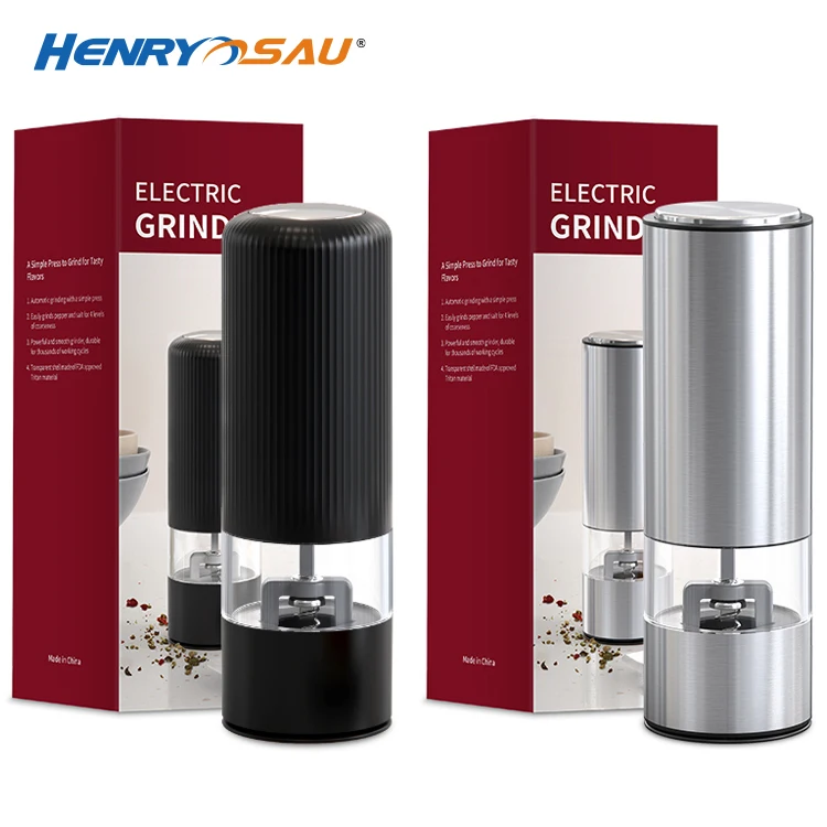 Electric Battery Acrylic Solid Color Pepper Grinder Parts Operated 2 In 1 Ceramic Salt