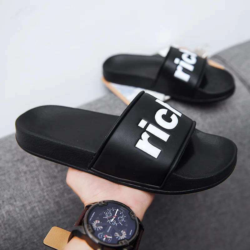 2022 Men Rich Funny Home Slippers Comfy Beach House Hotel Guest PVC Slide Slippers