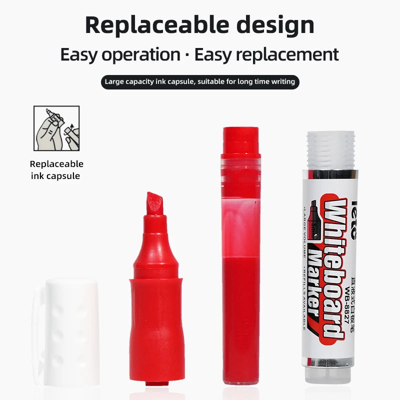 4 colors 5mm tip easy erase writing fluently straight liquid refillable whiteboard marker for customized