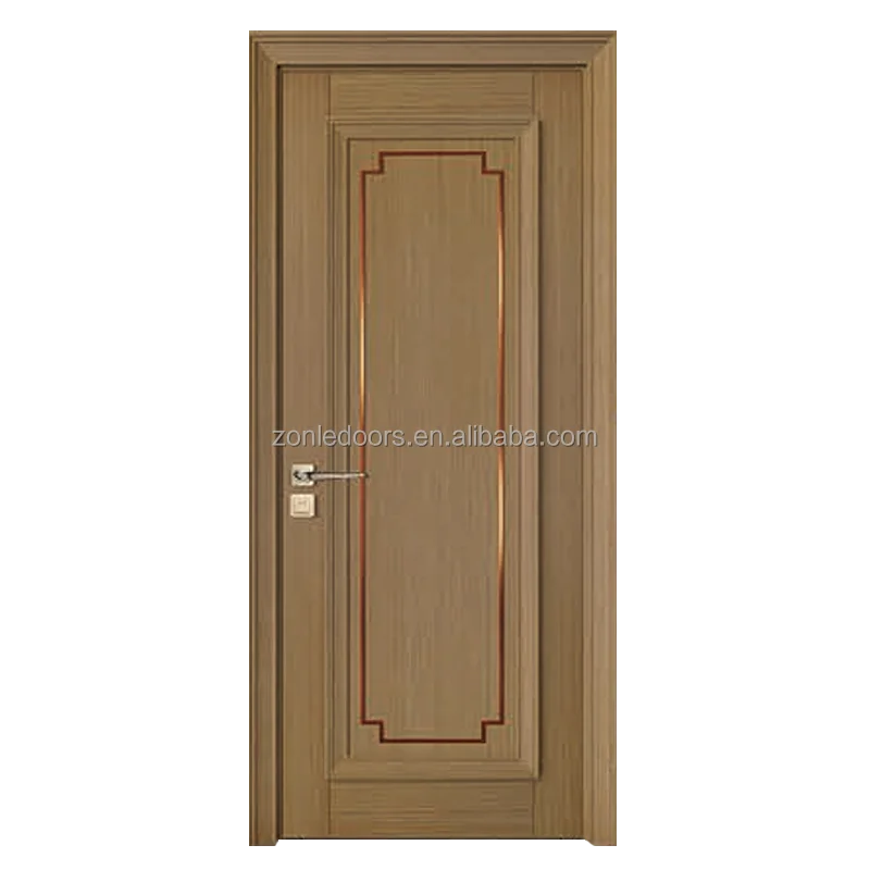 3-Panel Unequal Shaker White Primed Solid Core Wood Single Prehung Interior Door With Smart Lock