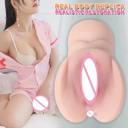 Best Selling 2 Holes Realistic Textured Vagina and Tight Anus Pocket Pussy Male Masturbator