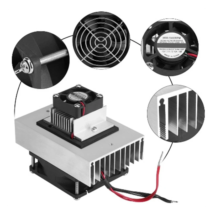 72W Thermoelectric Peltier Refrigeration Semiconductor Cooling System Kit Fan Cooler DIY Kit  DC 12V