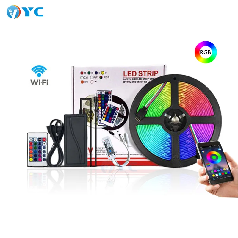  Лента Светодиодная гибкая с дистанционным беспроводным управлением RGB 5050 SMD 2835 5/10/15