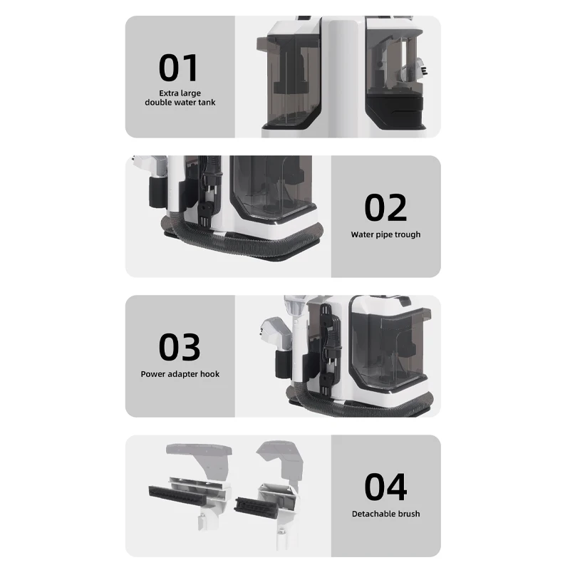 New design wired high power vacuum cleaner fabric cleaning washing stains carpet cleaners machine