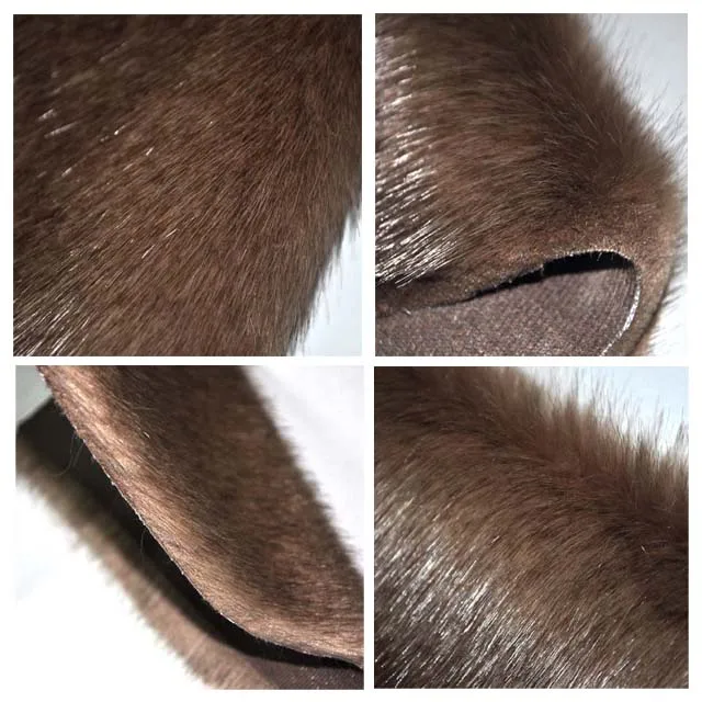 Лидер продаж, лисий мех 1,55 м, разрезаемый кончик меха кофейного цвета 1350 г/м, черный длинный ворс, индивидуальный искусственный мех для пальто/одежды