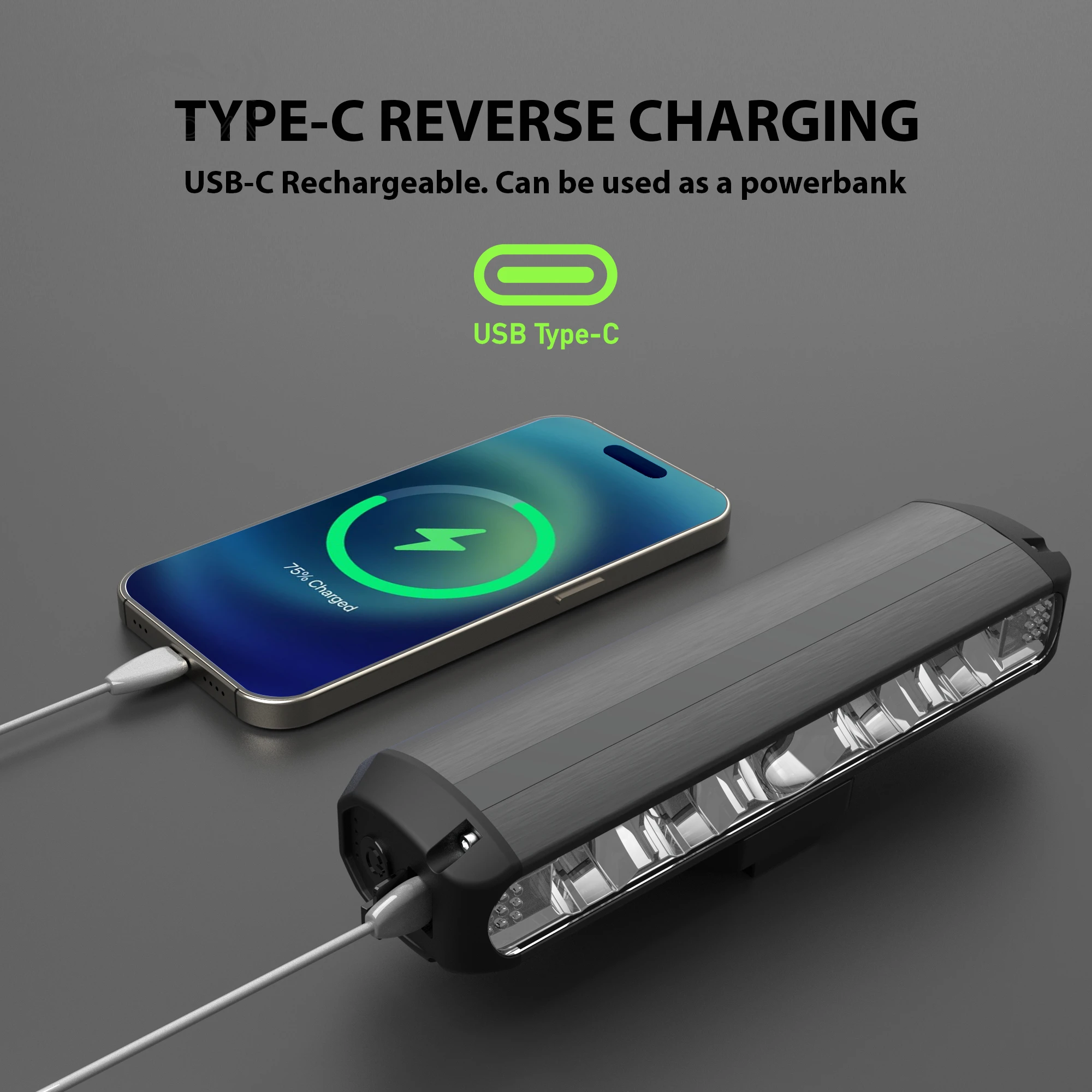 Universal USB Rechargeable 2600 Lumens LED Headlight Set for Bicycles and Dirt Bikes with Integrated Rear Light