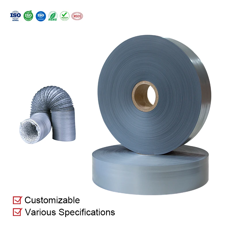 flexible duct material grey PVC film