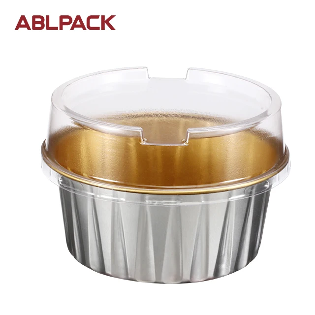 ABL PACK 125 мл/4 унции Внутренние чашки из золотой алюминиевой фольги одноразовый контейнер упаковка для фаст-фуда