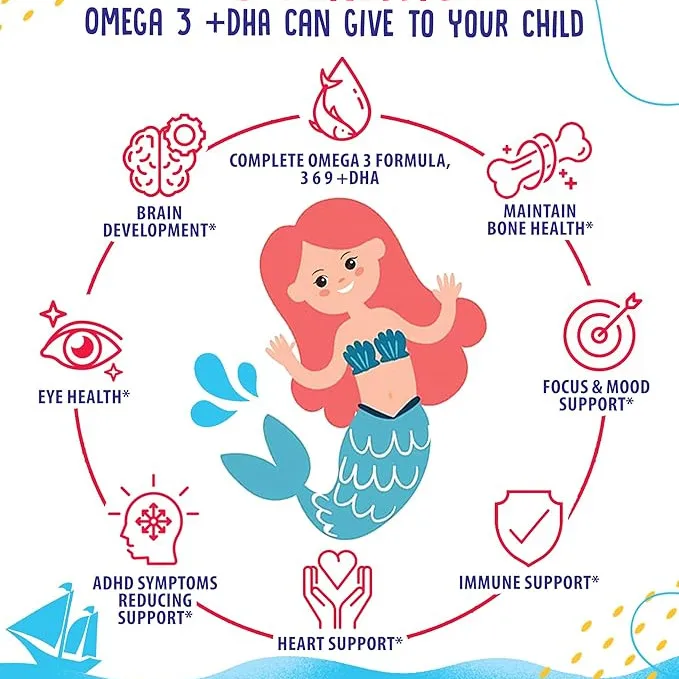 100% чистые органические Поливитамины DHA Omega 3 Gummies для детей с омега-6 9 поддержки глаз и иммунной системы в мозговом суставе