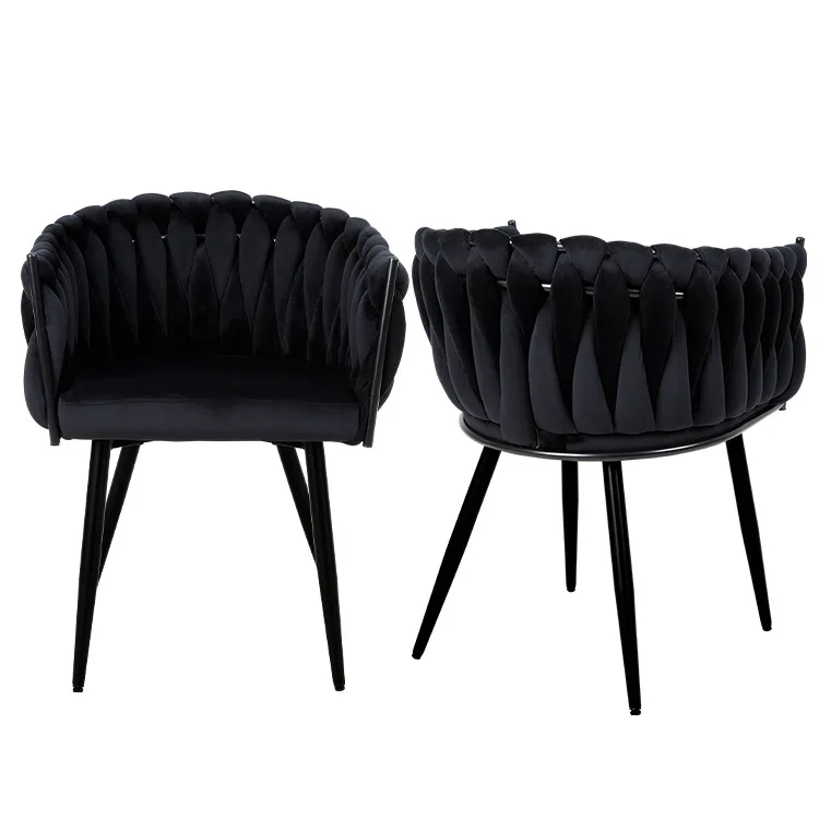 Restaurant Italian Dining Chair Velvet Upholstery Round Accent Chair Design Dining Room Chair