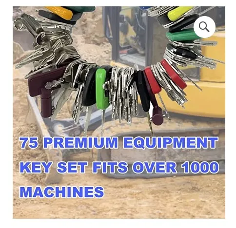 Heavy Equipment Keys Master Set of 75 with Bobcat JD Construction Operator Keys JLG JCB Kubota Komatsu Toyota Volvo Caterpillar