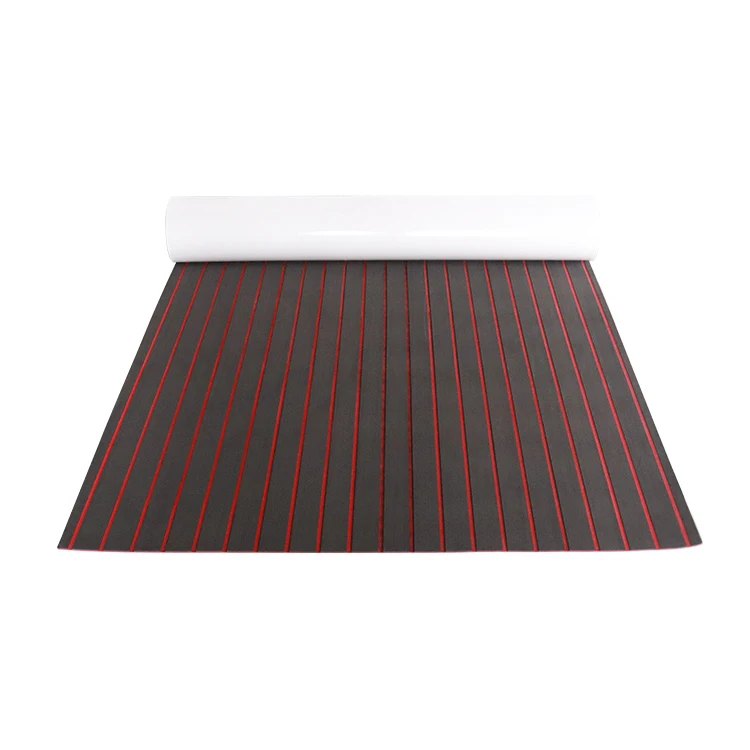 WAVEFUN Black with Red Synthetic Marine Artificial Teak Boat Floor Sea Deck Boat Floor