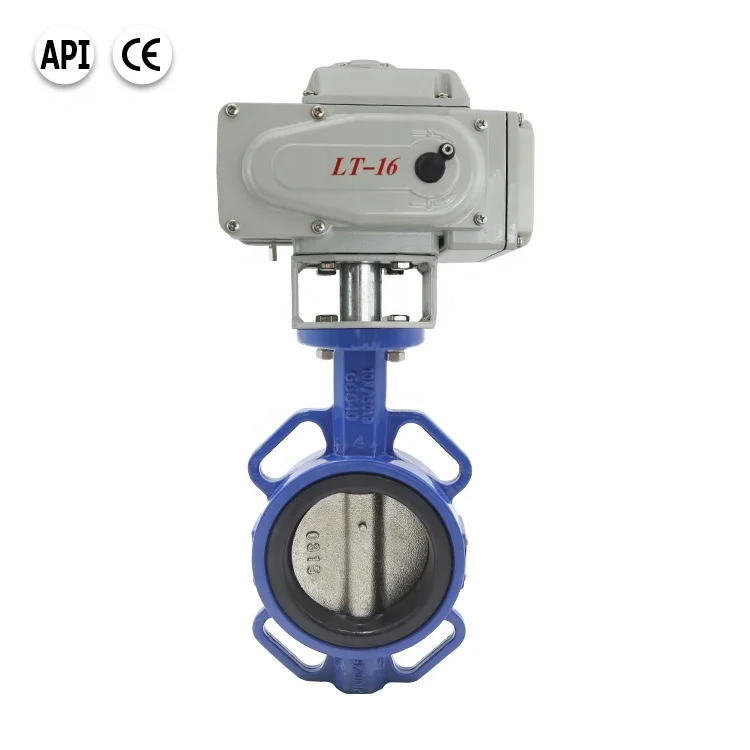 Bundor 2-10 Inch PN10/16 CF8M disc electric wafer butterfly valve