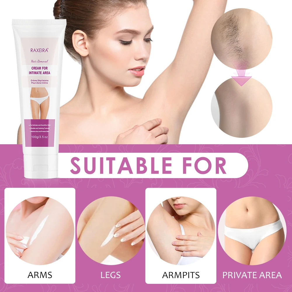 Private Label Sensitive Skin Hair Removal Cream Painless Remover Depilatory Cream Organic Hair Removal Cream For Women