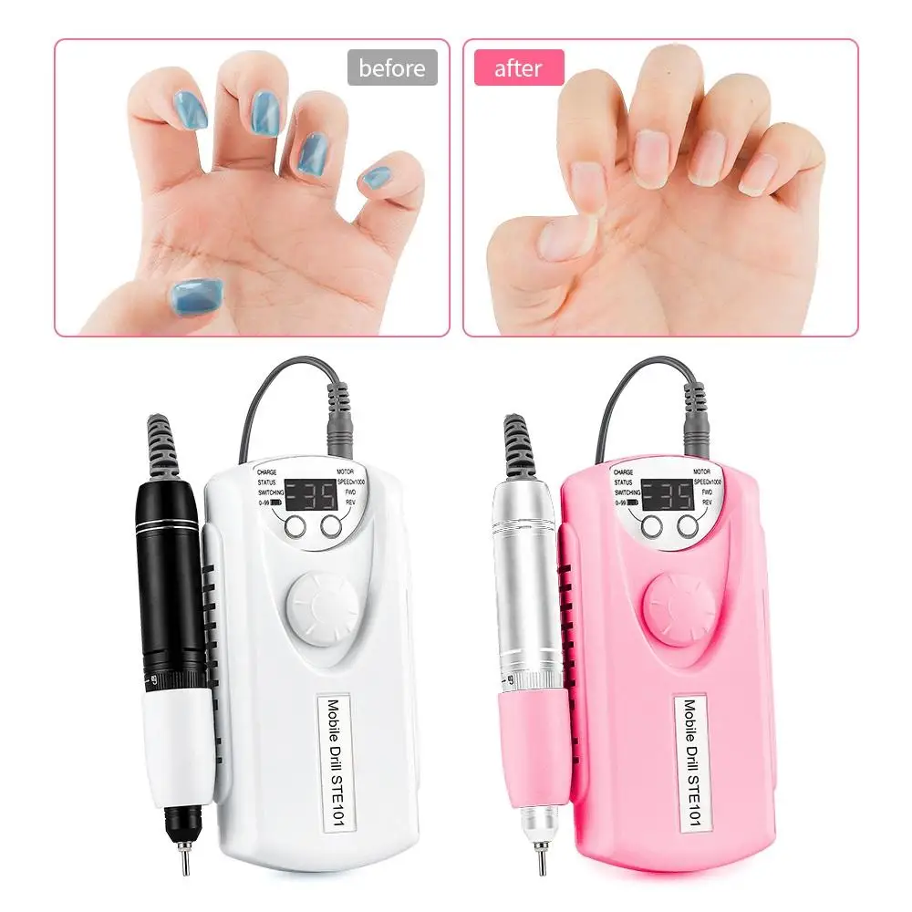 35000RPM Wireless Nail Drill Machine Portable LCD Nail Master 60W Manicure Pedicure Strong Polishing Nail Drill with Drill Bits
