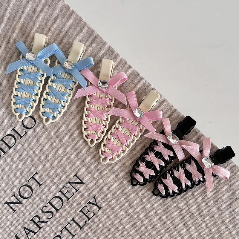 Sayoung Oem/Odm Wholesale Hairstyle Daily Use Salon Makeup  Creaseless No Bend Ribbon Bow Diamond Hair Clips