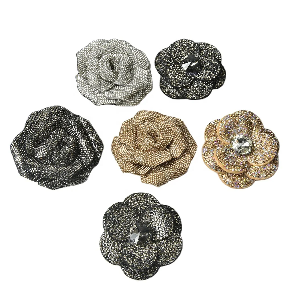 Large Women Broach Clear Rhinestone Crystal Bow Shape Glue/Sew on Fabric Pattern for Wedding Decoration Shoes Ornament