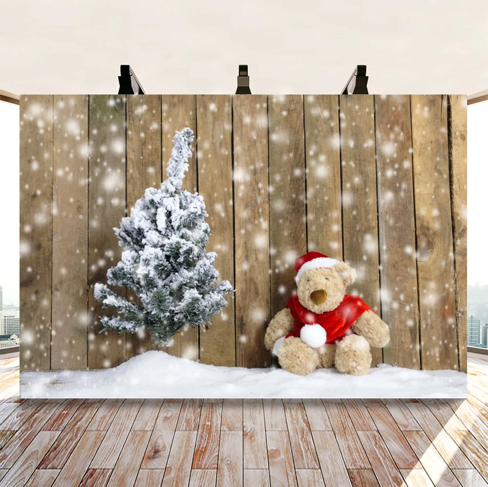 Christmas wooden board snowflake light spot photography background cloth decoration banner