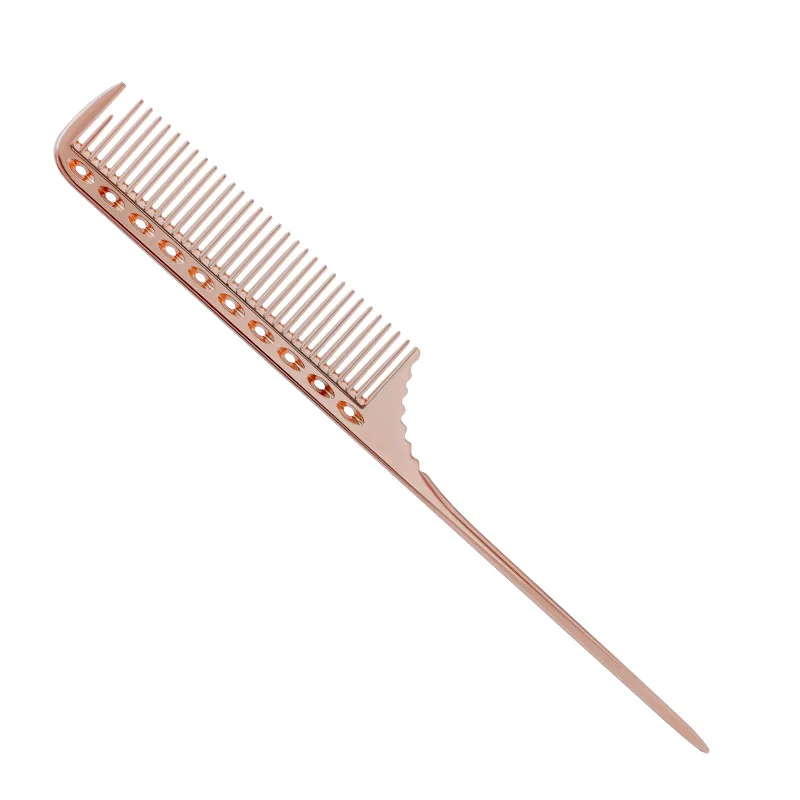 Metal Fine Tooth Hair Dyeing Comb Salon Tool Stainless Steel Hair Pick Comb Space Aluminum Hair Comb