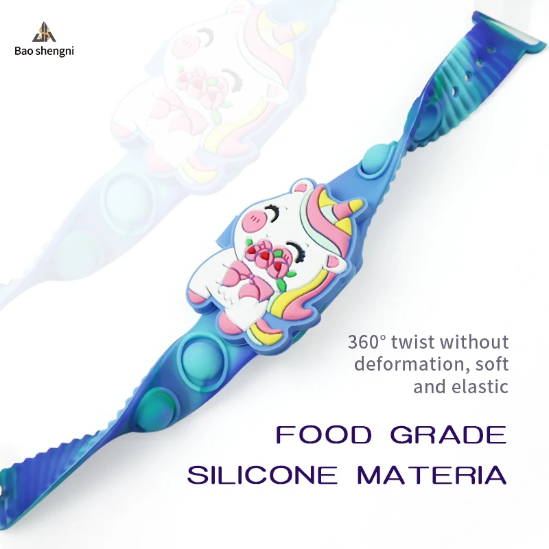 Kids Cartoon Watch LED Touch Cute Unicorn Silicone Digital Wrist Watch For Kid Pop Fidget Bracelet Toys Watch For Girls Boys