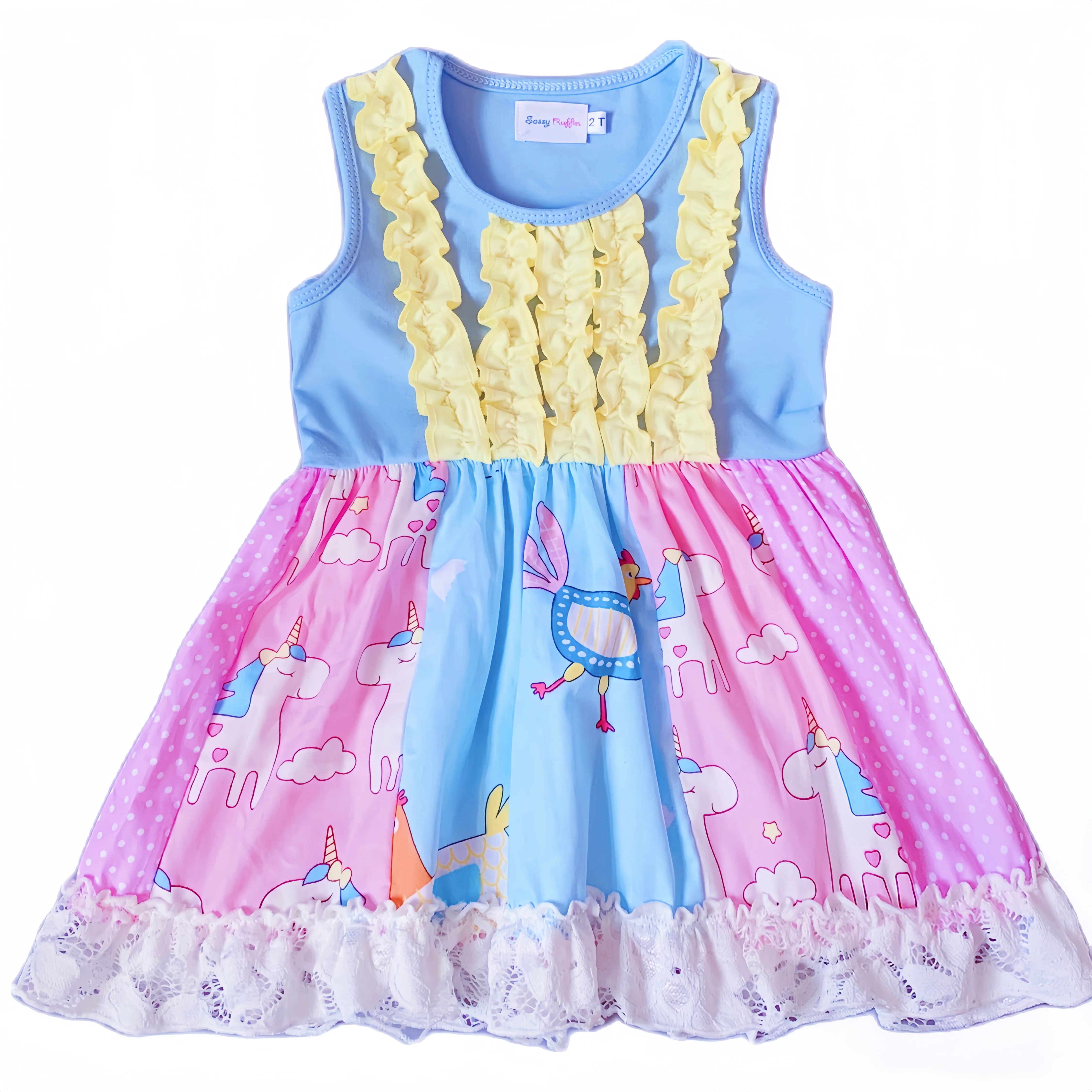 A-Line Dress -  variety floral pattern clothes tutu skirt for clothes baby girl Lace Ruffle skirt newborn cotton girls dresses