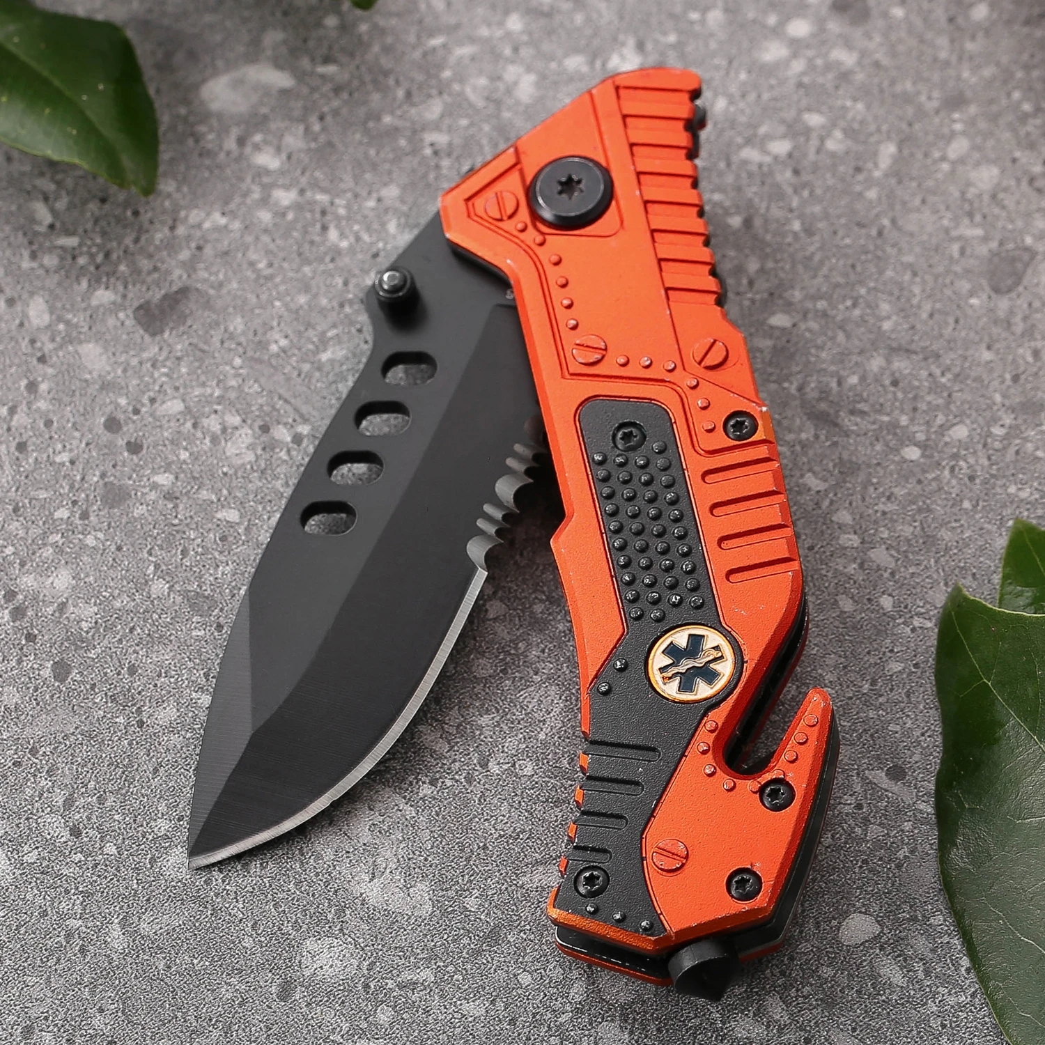 Best Sellers Other Camping Hiking Products Orange Color Pocket Knife Survival Knife Aluminum Handle Folding Outdoor Knives