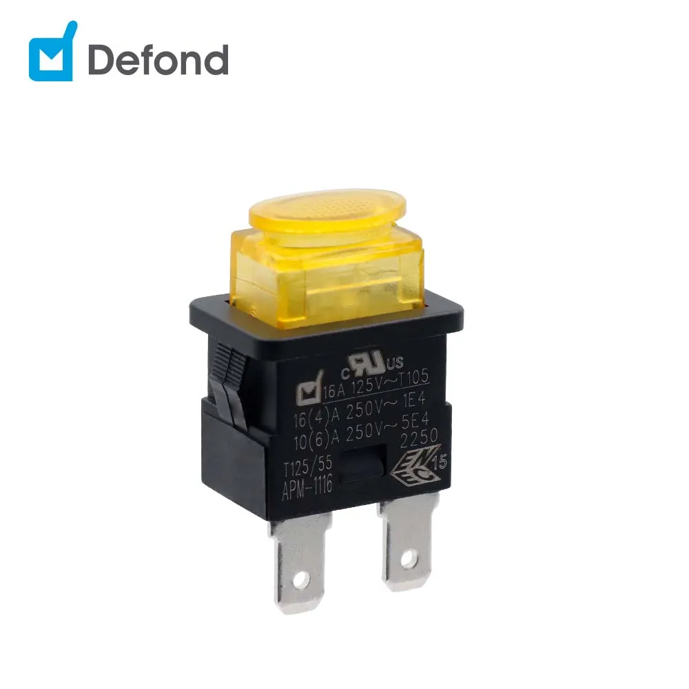 Defond led pushbutton switch APM-1116-0-BBL31-02R IP65 for the type with rubber cap 16a 125v t105 push button switch
