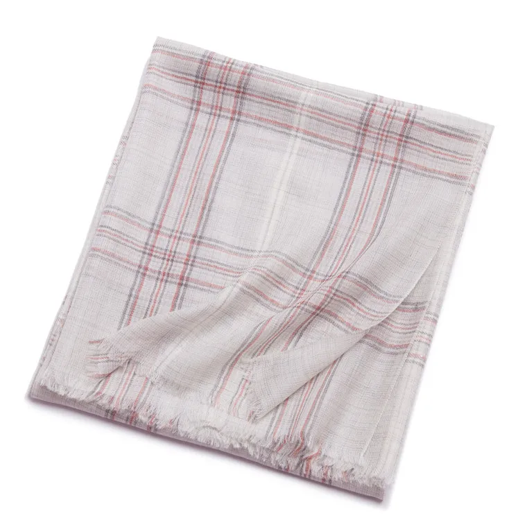 Custom logo women winter new long cashmere scarf plaid pashmina hijab blanket shawl scarf