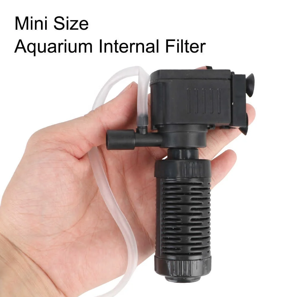 Oxygenation Submersible Filtration for Aquarium Fish Tank Water Purifier 3 in 1 Filter Mini Fish Tank Filter