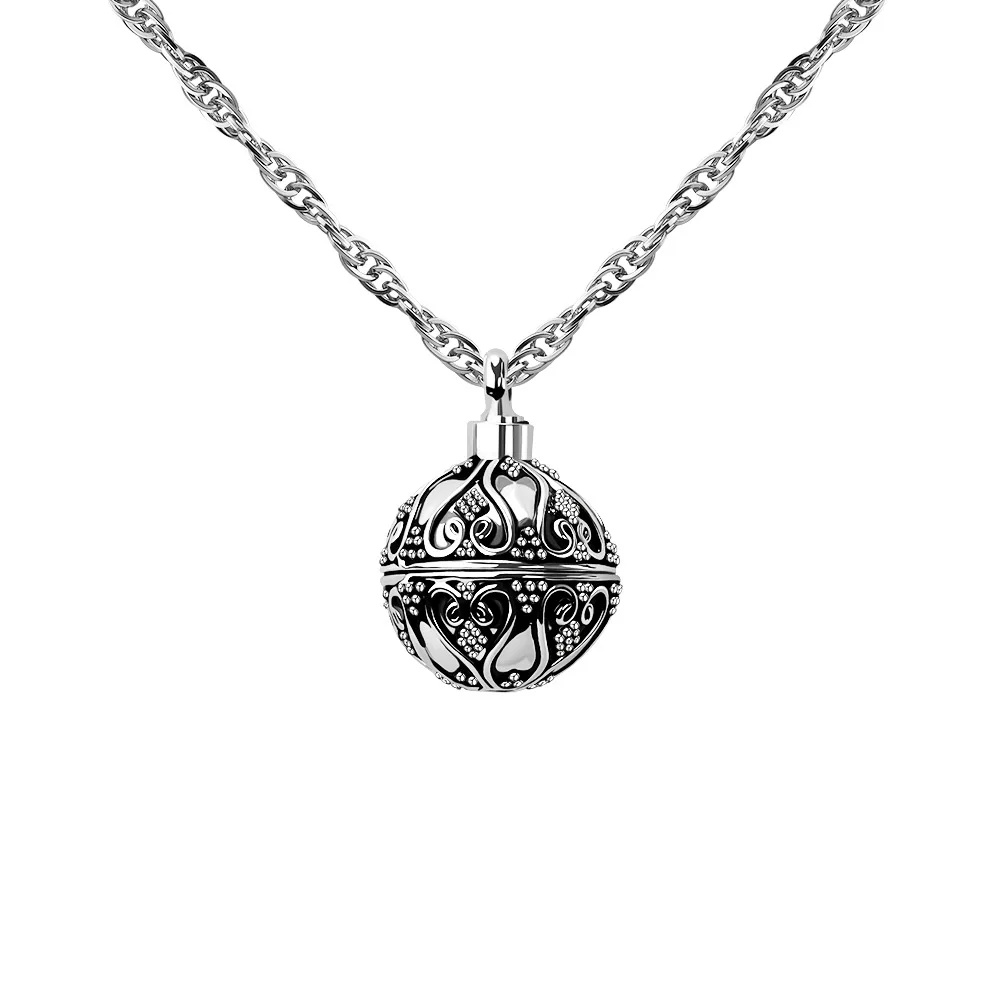 2022 Hotsale Aromatherapy Perfume Fragrance Essential Oil Heart Cage Locket Diffuser Necklace Harmoney Chime Ball Necklace