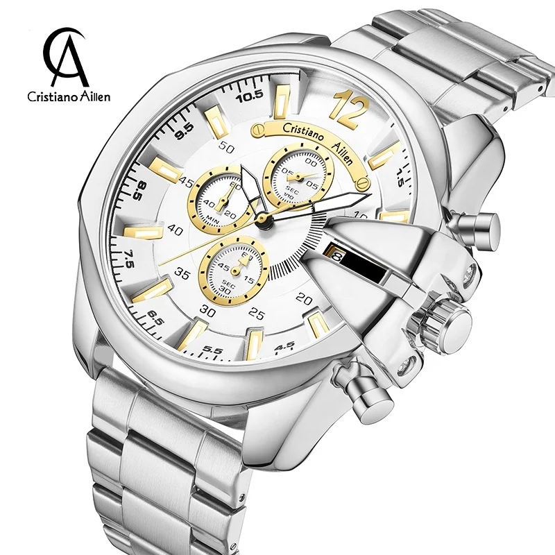 Cristiano Aillen CA0832G Brand Fashion Quartz Custom Design Wrist Man Watch 6-pointer multifunctional business watch
