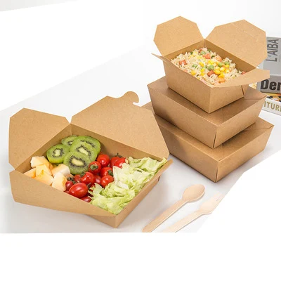 
take away food paper kraft for food biodegradable box for soaps Disposable box shrimp noodles 