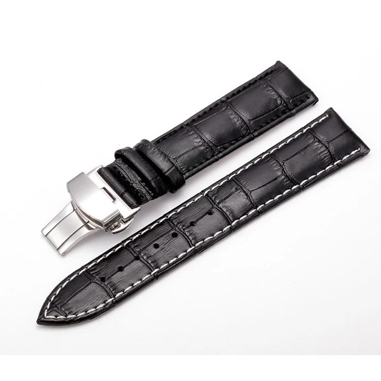 customized watch strap connector wristwatch accessories leather belt with buckle for sale