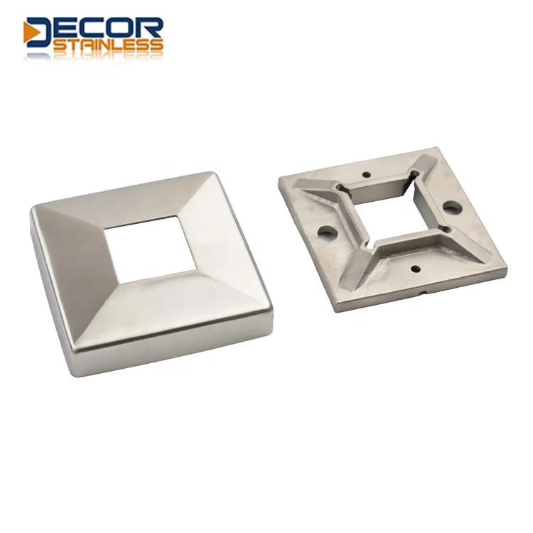 Railing Design Indoor Outdoor Application Square Post Base Plate Pipe Tube Connector Elbow