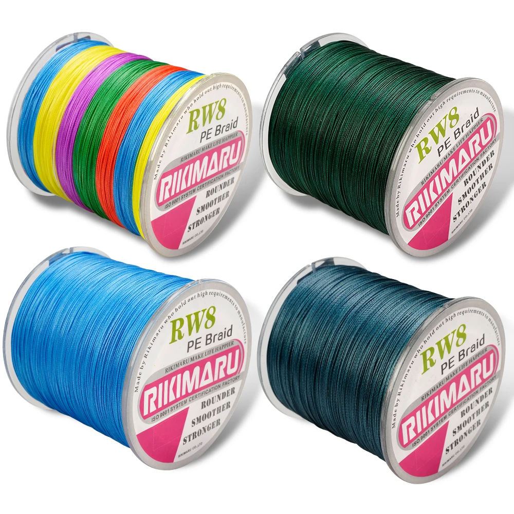 Rikimaru RW8 8 strands супер прочная леска 300 м PE плетеная рыболовная из ПЭ производители морской рыбалки линии для ловли карпа бас пресной воды