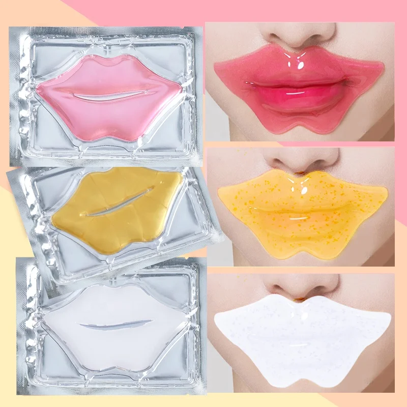 Private Label Pink 24K Gold Hydrating Lip Patch Collagen Lipmask Plump Lip Sleeping Mask