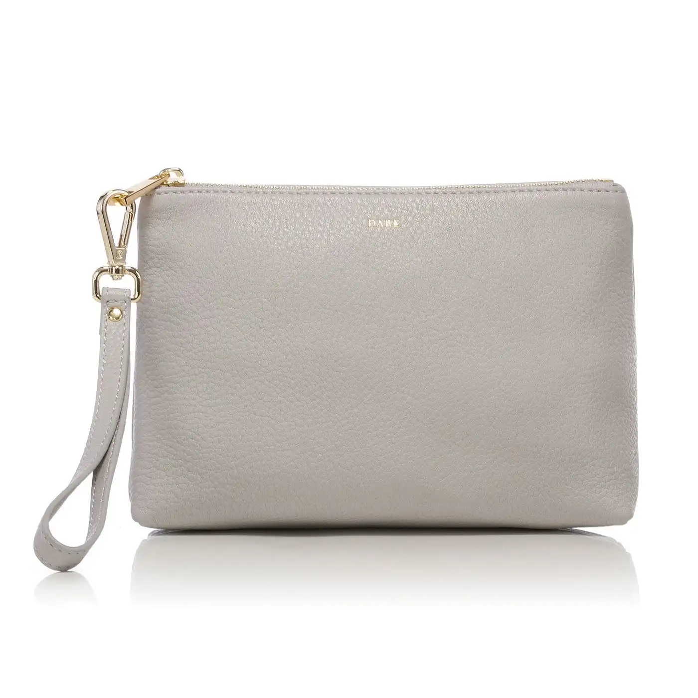 Premium personalized envelope ladies pink clutch bags monogram luxury zipper pebble genuine leather pouch  with custom logo