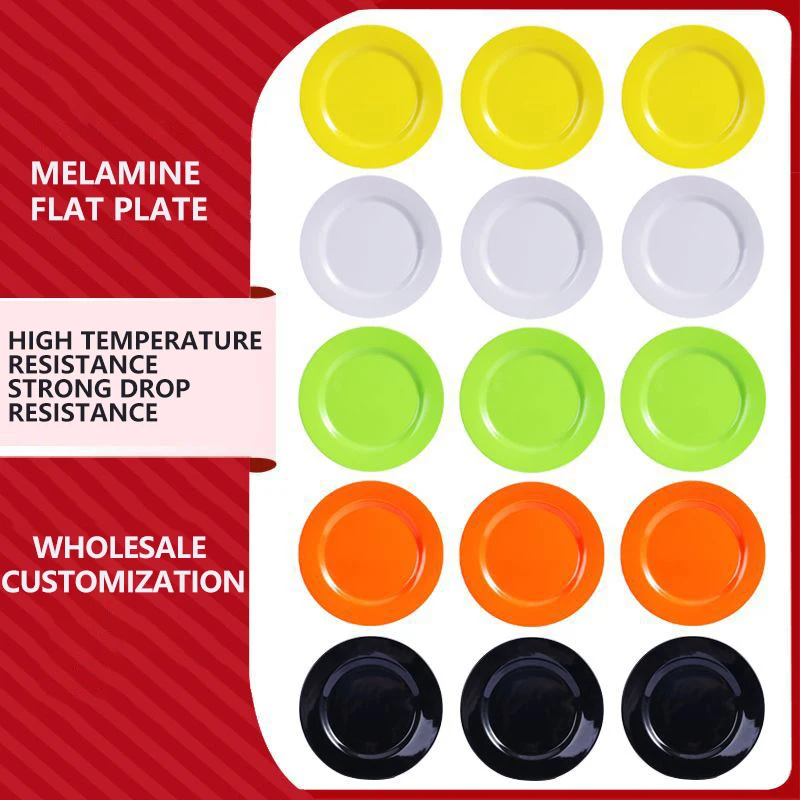 Stock Japanese Custom Cheap Colour Melamine Plate Red And Black Melamine Plates Blue Melamine Plates