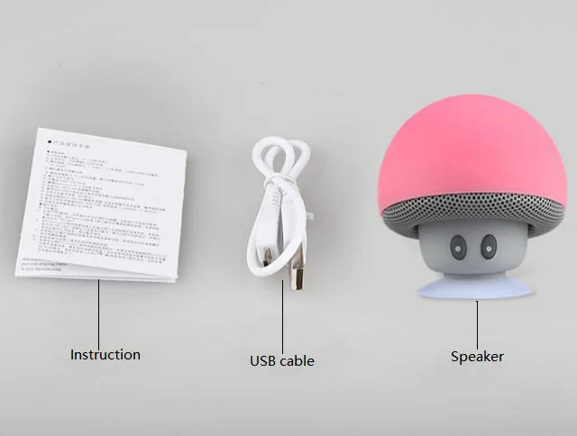 Mushroom Cute Loudspeaker Super Bass Stereo Music Player Phone Stand Wireless Blue tooth Speaker For Xiaomi/ iPhone/Android