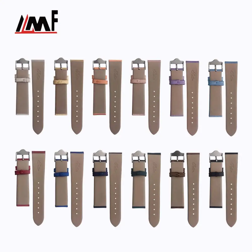 New Design Lightweight coffee Popular Design 16Mm Satin Leather Accessories Watch Strap For Wrist Watch