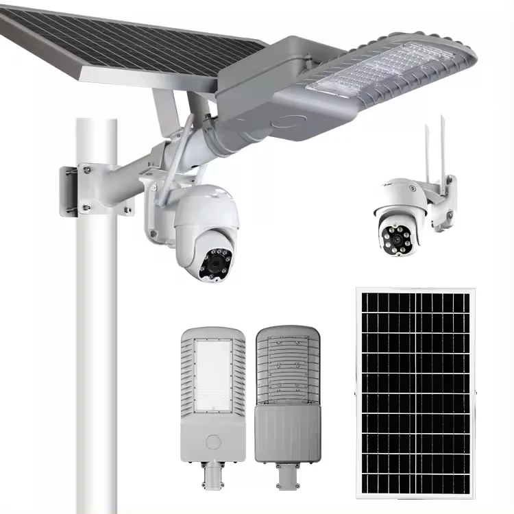 New Product Ip65 Waterproof 30w 60w 4g Cctv Outdoor Solar Wifi Camera With Solar Led Street Light